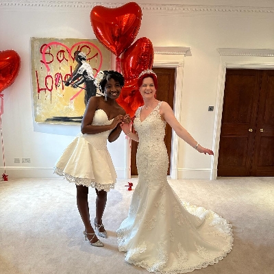 The British Heart Foundation in Sidcup recently received a donation of 100 new wedding dresses