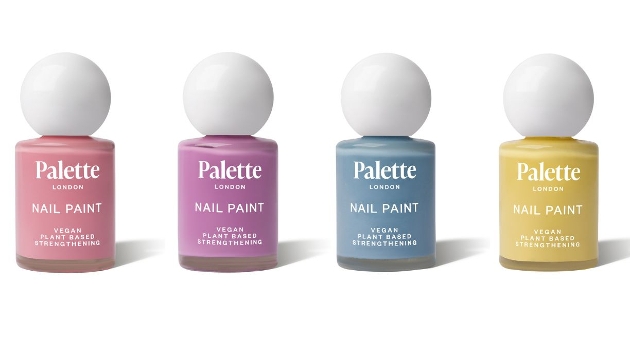 four nail varnish bottles in pastel shades